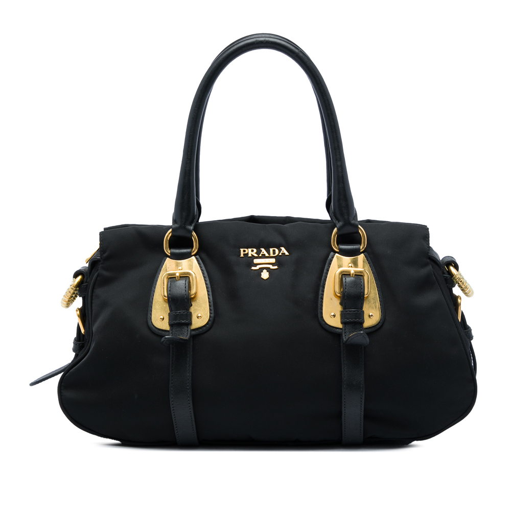 Pre-Loved Prada Soft Calf Trimmed Tessuto Satchel